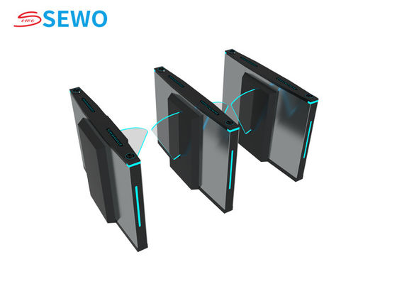 Pedestrian Access Control Turnstile Gate , Fully Automatic Flap Gate Barrier
