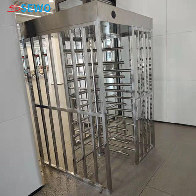 TCP/IP Communication Baffle Gate Turnstile Full Height Gate Semi Automatic Turnstile for Hospital Entrance Security Products