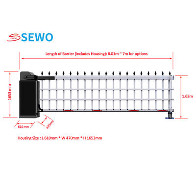 Electric Heavy Duty Barrier Gate , Car Parking Automatic Gate Barrier System