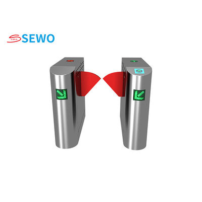 Facial Recognition Flap Barrier Turnstile Gate , Pedestrian Barrier Gate For Bus Station