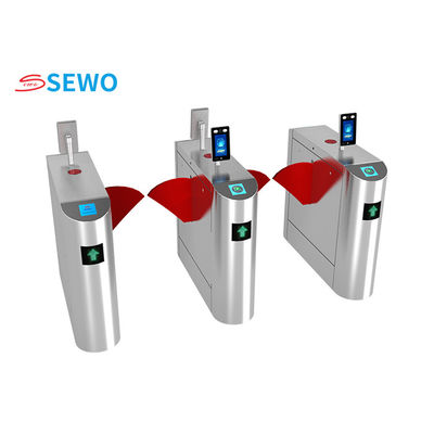 Low Noise Flap Barrier Turnstile Gate with RFID Card Reader Access Control System