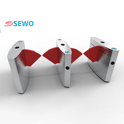 Ultra Wide Flap Gate Barrier , Electronic High Speed Turnstile Flap Barrier