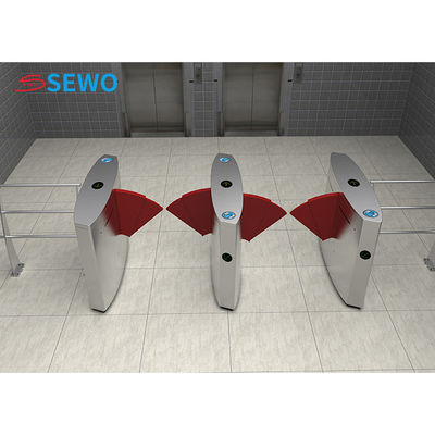 Ultra Wide Flap Gate Barrier , Electronic High Speed Turnstile Flap Barrier