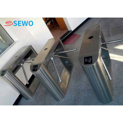 Office Tripod Turnstile Gate Entrance Exit Stainless Steel Waist Height Turnstile