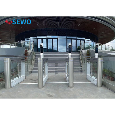 Optical Swing Gate Turnstile Directional Access for Pedestrians in Office Building