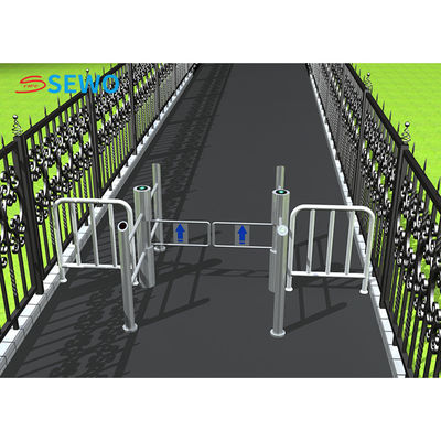 Pedestrian Swing Turnstile Gate Customized 304 Stainless Steel For Supermarket