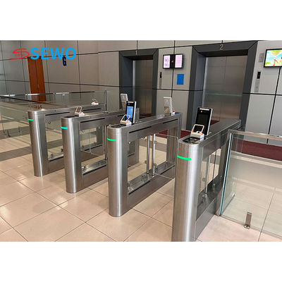 AC220V Pedestrian Access Control Gates Fully Automatic Security Swing Barrier Gates