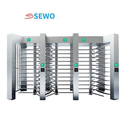 Gym Turnstile Full Height Door Gate with AC220V Power Supply and Barcode Scanner