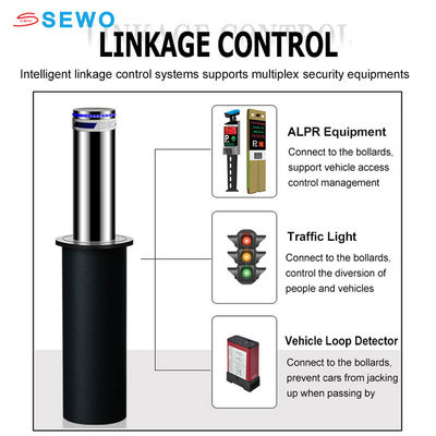 Automatic Hydraulic Rising Bollard , Retractable Traffic Bollard For Parking Facility
