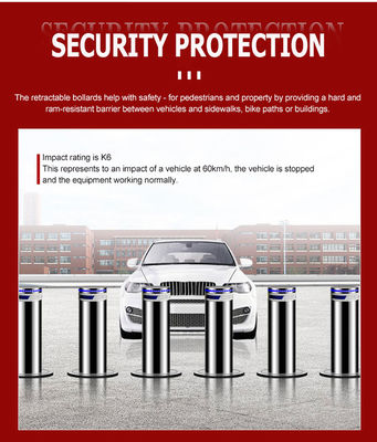 Automatic Electric Bollards Weatherproof Retractable Security Bollard with Remote Control Function