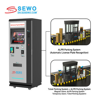 Optional Banknote Collection Module Multi-Level Parking Payment Kiosk Machine with ANPR Ultrasonic Sensor Compatibility