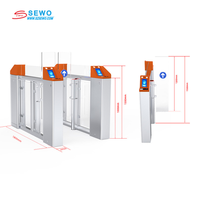 High Speed Gate Turnstile with Biometric Access Control 45 People/Min