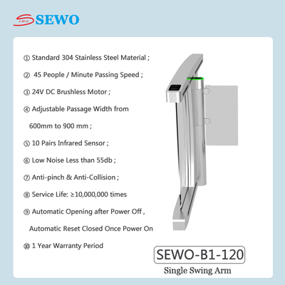 High Speed Gate Turnstile for Gymnasium Access Control System with RFID Card Reader Integration