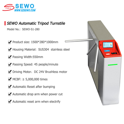 Entrance Barrier Gate Supermarket Entrance Turnstile Biometric Access Control