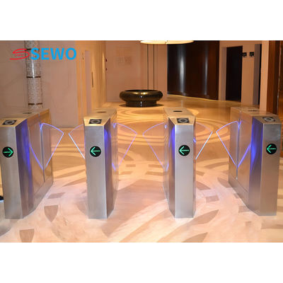 Security Bi Directional Turnstile SUS304 Flap Barrier Turnstile Gate For Hotel / Factory