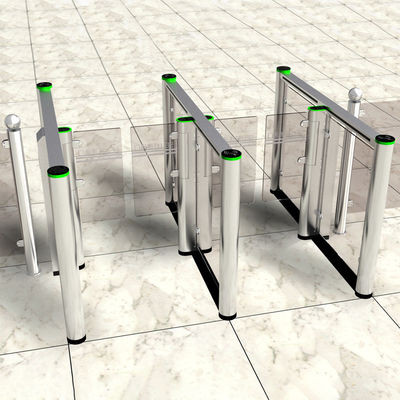 Glass Fastlane Turnstile Barcode Scanner / Card Reader Security Turnstile Gate